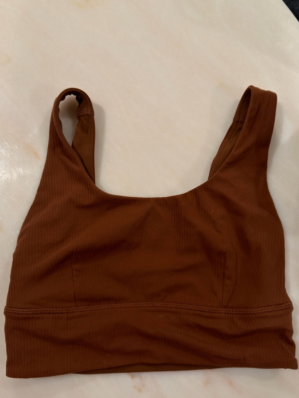 lululemon athletica Ribbed Square-Neck Crop Top - Brown